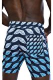 Enzo Stanley Erkek Desenli Lacivert Deniz Şortu