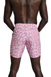 Enzo Stanley Erkek Desenli Pembe Deniz Şortu