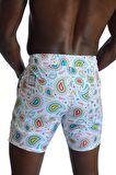 Enzo Stanley Erkek Desenli Beyaz Deniz Şortu