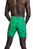 Enzo Stanley Erkek Desenli Yeşil Deniz Şortu