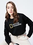 National Geographic Bisiklet Yaka Baskılı Siyah Kadın Sweatshırt C-W-HOLLANDA