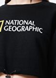 National Geographic Bisiklet Yaka Baskılı Siyah Kadın Sweatshırt C-W-HOLLANDA