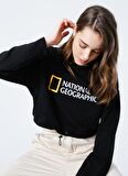 National Geographic Bisiklet Yaka Baskılı Siyah Kadın Sweatshırt C-W-HOLLANDA
