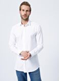 Fabrika CHRISTMAS 3 Klasik Gömlek Slim Fit Armürlü Beyaz Erkek Gömlek