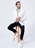 Fabrika CHRISTMAS 5 Düğmeli Slim Fit Armürlü Beyaz Erkek Gömlek