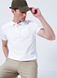 Limon Polo Yaka Düz Beyaz Erkek T-Shirt SKOR21