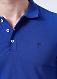 Fabrika Polo Yaka Düz İndigo Erkek T-Shirt BORAMIR-Y