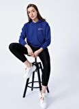 Aeropostale Kapüşon Yaka Baskılı İndigo Kadın Sweatshırt K-GAIA-Y