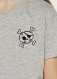 Funky Rocks Baskılı Gri Melanj Kız Çocuk T-Shirt FUNKY G01