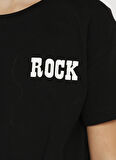 Funky Rocks Baskılı Siyah Kız Çocuk T-Shirt FUNKY G03