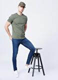 Fabrika Düşük Bel Skinny Fit Düz Koyu Mavi Erkek Denim Pantolon - 5157
