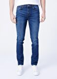 Fabrika Düşük Bel Slim Fit Koyu Mavi Erkek Denim Pantolon 5158