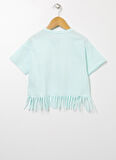 Limon Palm Gırl Mint Bisiklet Yaka Standart Kalıp Kız Çocuk Nakışlı T-Shirt