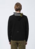 National Geographic Monc Kapüşonlu Regular Fit Baskılı Siyah Erkek Sweatshirt