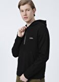 National Geographic Monc Kapüşonlu Regular Fit Baskılı Siyah Erkek Sweatshirt
