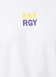 Limon Energy Bisiklet Yaka Oversize Baskılı Beyaz Erkek T-Shirt