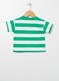 Mammaramma 22SB-62 Bisiklet Yaka Yeşil - Beyaz Baskılı Bebek T-Shirt
