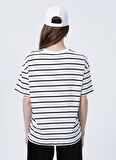Fabrika Bisiklet Yaka  Basic  Siyah - Beyaz Kadın T-Shirt  -  K-MELISSA