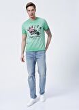 Limon Bisiklet Yaka Baskılı Yeşil Erkek T-Shirt CUSTOM