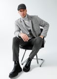 Fabrika Slim Fit Gri Erkek Düz Ceket ZEOS