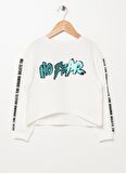 Funky Rocks Payetli Kız Çocuk Ekru Sweatshırt DFG-03