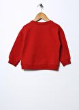 Mammaramma Kiremit Kız Bebek Bisiklet Yaka Düşük Omuz Oversize Baskılı Sweatshirt 22FWG-12