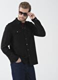 Gömlek Yaka Düz Siyah Erkek Sweatmont CM SWEAT 5