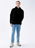Aeropostale Kapüşonlu Loose Fit Baskılı Siyah Erkek Şardonlu Sweatshirt E-NEW