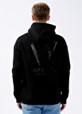 Aeropostale Kapüşonlu Loose Fit Baskılı Siyah Erkek Şardonlu Sweatshirt E-NEW