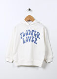 Limon Ekru Kız Çocuk Kapüşonlu Uzun Kollu Baskılı Sweatshirt GROW GIRL