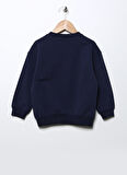 Mammaramma Lacivert Erkek Bebek Bisiklet Yaka Oversize Baskılı Sweatshirt 22FWB-72