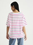Fabrika Pembe - Beyaz Kadın T-Shirt
