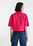 Aeropostale Crop Gömlek Yaka Düz Pembe Kadın Gömlek ROBINSON-Y