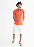 Aeropostale Polo Yaka Düz Koyu Somon Erkek T-Shirt 7542