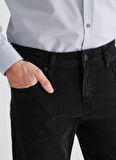 Fabrika Düşük Bel Dar Paça Slim Fit Siyah Erkek Denim Pantolon AKA 3