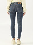 Denim Trip Normal Bel Dar Paça Skinny Fit Koyu İndigo Kadın Denim Pantolon DTK226 Koyu Indigo