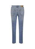 Denim Trip Yüksek Bel Dar Paça Slim Fit İndigo Kadın Denim Pantolon DTK232 Orta Indigo