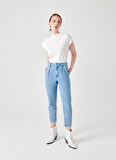 Denim Trip Normal Bel Ankle Paça Havuç Açık İndigo Kadın Denim Pantolon DTK329 Açık Indigo