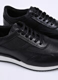 Fabrika Siyah Erkek Deri Sneaker GIMCHE