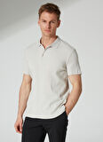 Fabrika Polo Yaka Düz Gri Erkek T-Shirt STEVEN