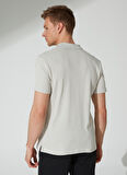 Fabrika Polo Yaka Düz Gri Erkek T-Shirt STEVEN