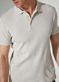 Fabrika Polo Yaka Düz Gri Erkek T-Shirt STEVEN
