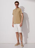 Fabrika Polo Yaka Düz Haki Erkek T-Shirt TELAS