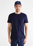 Fabrika O Yaka Düz Lacivert Erkek T-Shirt STEVOS