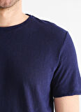 Fabrika O Yaka Düz Lacivert Erkek T-Shirt STEVOS