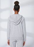 Aeropostale Kapüşon Yaka Nakışlı Gri Melanj Kadın Sweatshırt K-3146