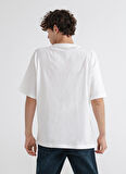 Aeropostale Bisiklet Yaka Baskılı Kırık Beyaz Erkek T-Shirt E-HOLIDAY