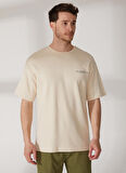 Aeropostale Bisiklet Yaka Baskılı Bej Erkek T-Shirt E-SONY