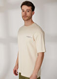 Aeropostale Bisiklet Yaka Baskılı Bej Erkek T-Shirt E-SONY