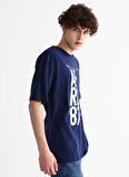 Aeropostale Bisiklet Yaka Baskılı Lacivert Erkek T-Shirt E-ARESE
